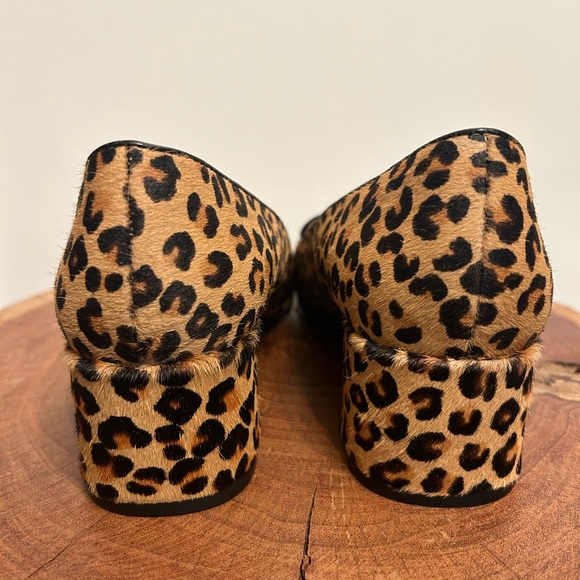 Banana Republic Leopard Print Calf Hair Block Heel Loafer - Picture 4 of 7